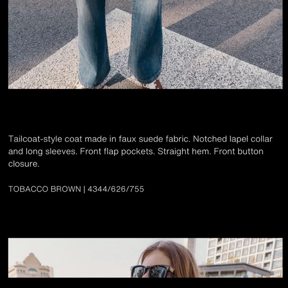 Zara faux suede chocolate Brown Coat - Picture 4 of 5